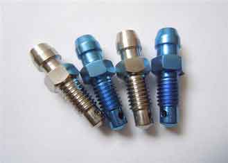 China TC4 Titanium Alloy Parts  Rear Caliper Bleed Nipple M8 X 1.25mm Pitch PVD Color supplier