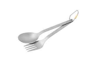 China Ultralight Titanium Camping Parts Two Piece Titanium Fork And Spoon 1.6mm Thickness supplier