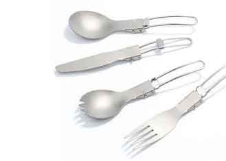 China Picnic Travel Titanium Camping Parts Spork Spoon Picnic Fork With Folding Handle supplier