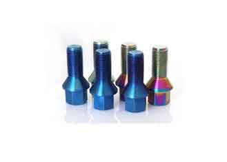 China Burnt Color Blue Bmw Titanium Lug Bolts Hex Head Flange Bolt Ti Fasteners supplier