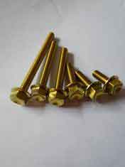 China M5 P 0.80 X 15 Gr2 Ti Hex Flange Bolt Titanium Bolt Kits For Motorcycles supplier