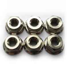 China GR5 Titanium Motorcycle Parts Alloy Sprocket Nut M8 x 1.25mm Ti Flange Nut supplier