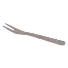 China Silver Color Titanium Camping Parts Titanium Outdoor Cookware Fruit Fork With Handle supplier
