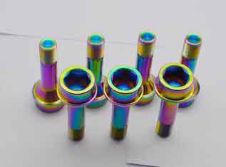 China Light Weight Colorful Gr.5 Titanium Alloy Lug Bolts For Racing Car Bolt Taper Head Bolt M14 X 1.5 supplier