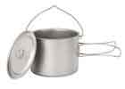 China Durable Titanium Camping Parts Pure Titanium Cooking Pot 2 In 1 Design 1100ml 900ml factory