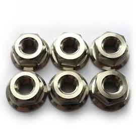 GR5 Titanium Motorcycle Parts Alloy Sprocket Nut M8 x 1.25mm Ti Flange Nut